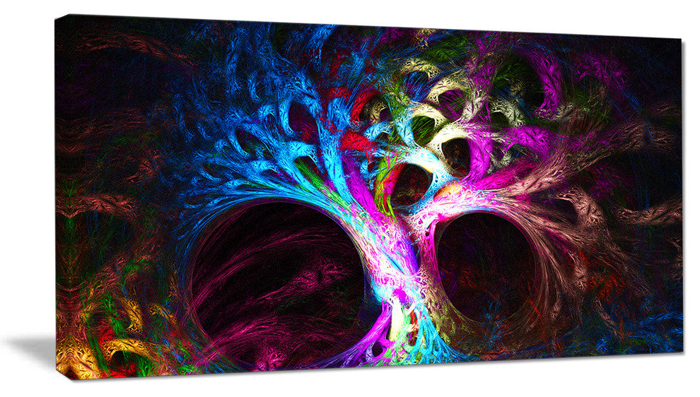 Magical Multi color Psychedelic Tree, Abstract Canvas Art Print, 40x20