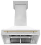 ZLINE 36" Wall Mount Hood, Stainless With White Matte Shell, 8654STZ-WM36-G
