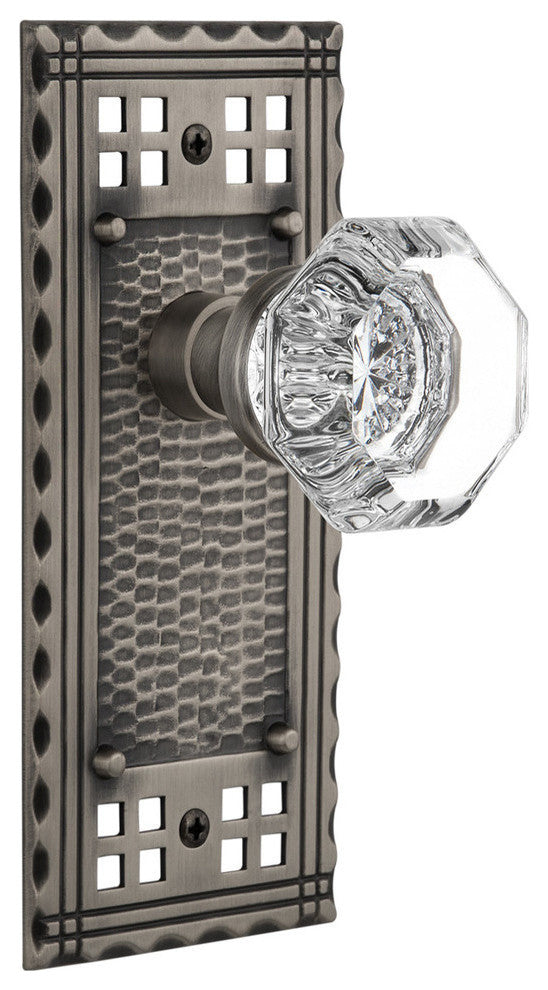 Single Craftsman Plate With Waldorf Knob, Antique Pewter