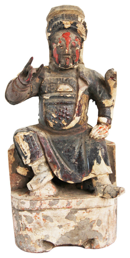 Consigned Wood Carved Emperor Figure