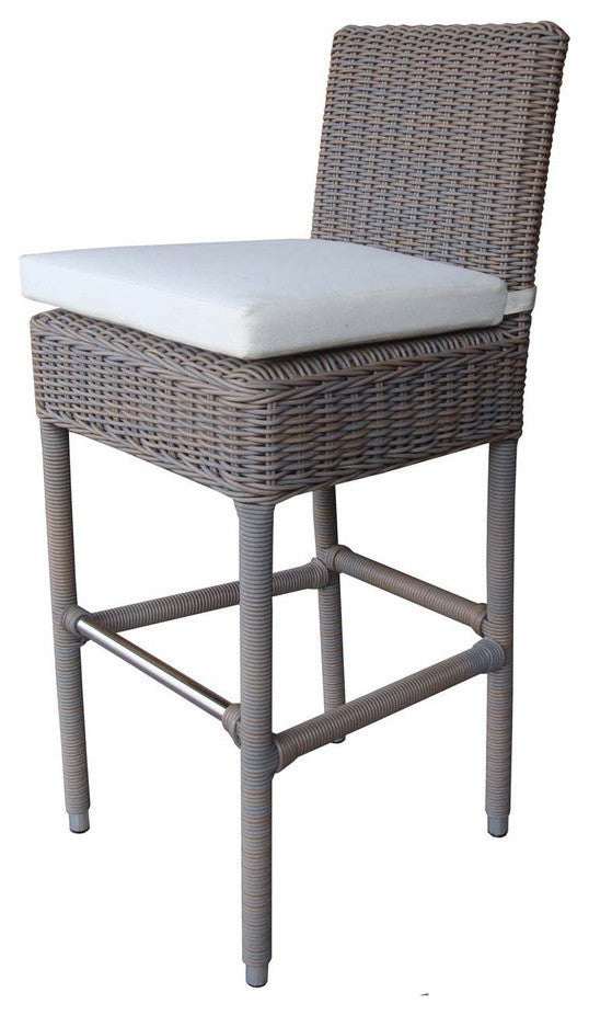 Outdoor Boca Barstool With White Outdoor Cushion