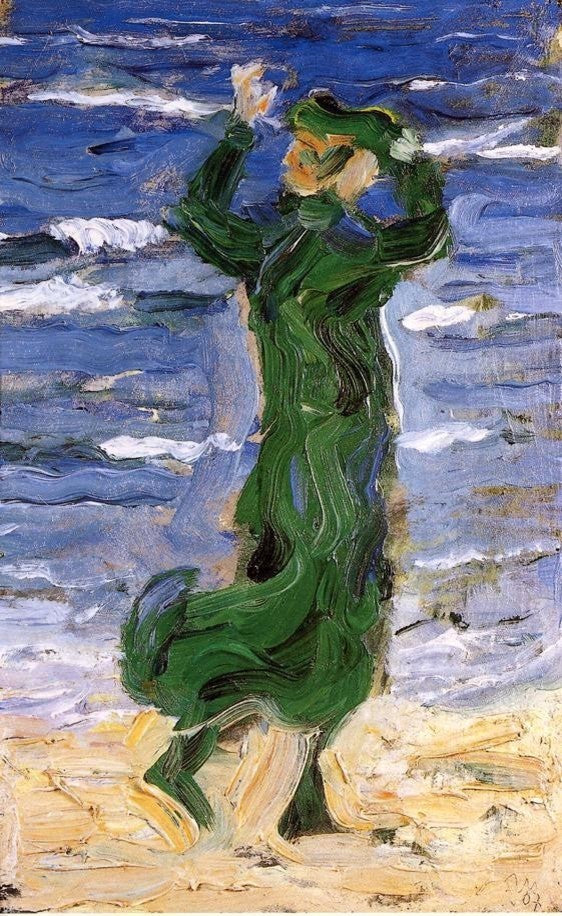 Franz Marc Woman in the Wind by the Sea - 18" x 27" Premium Canvas Print