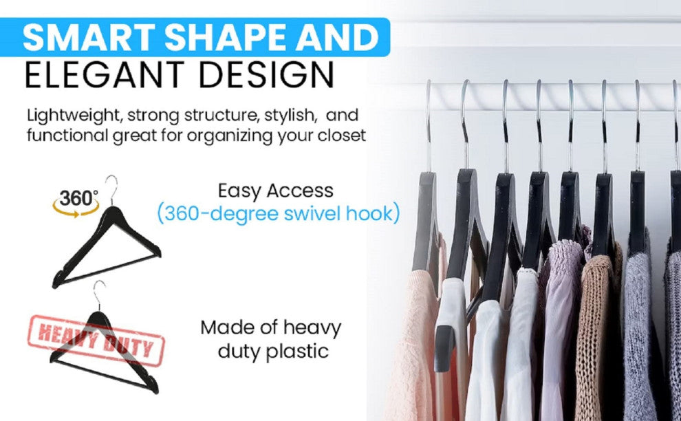 Abs plastic Clothes/Suit Hangers, Perfect for Dresses Blouses&Pants, Shirts, Gray, 15-Pack