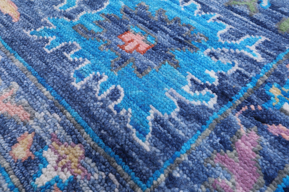 12' Square Hand Knotted Turkish Oushak Wool Rug - Q13343