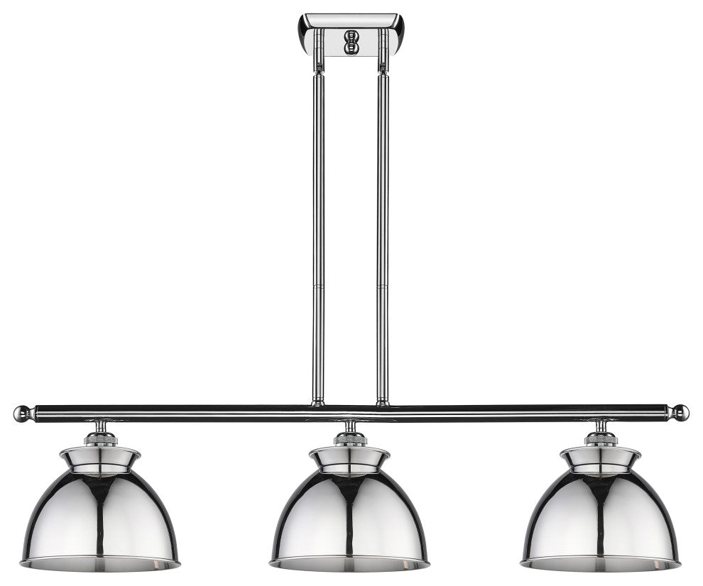 Adirondack 3-Light 36" Stem Island Light, Polished Chrome Shade