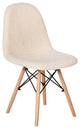 Zula Modern Padded Armless Faux Sherpa Accent Chair With Beechwood Legs, Off-Whi