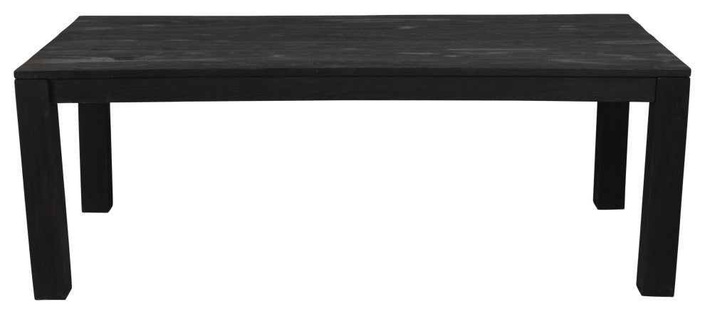 Fernious 84" Dining Table, Dark Gray Finish on Solid Mango Wood