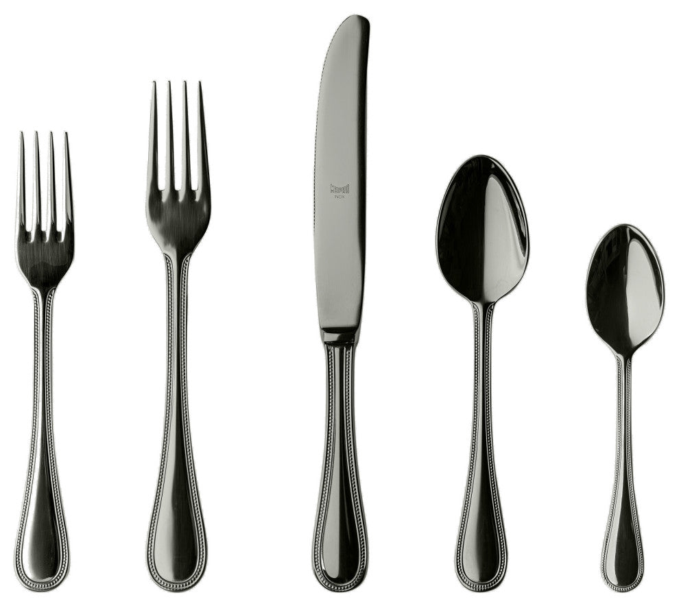 Perla Flatware Set, Black Gold, 5 Pcs.
