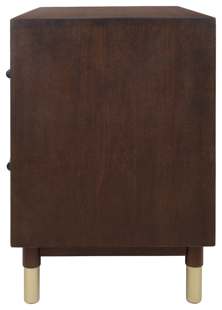 Callan Nightstand/Side Table 2 Drawers, Dark Walnut