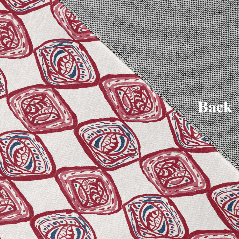 Cowry Check II Rug Rug, Red, 5' Round