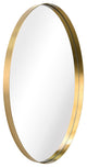 Ultra Stainless Steel Oval Wall Mirror, 24"x36", Brushed Gold