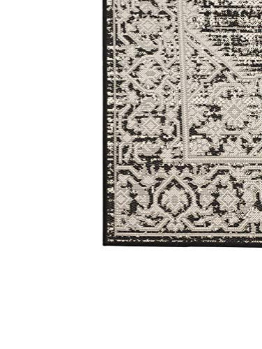 Outdoor Persian Accent Rug - Bacteria Resistant Rug, Black, 7'10"x10'
