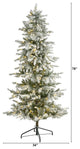 6.5' Slim Flocked Nova Scotia Spruce Faux Xmas Tree W/Lights & Bendable Branches