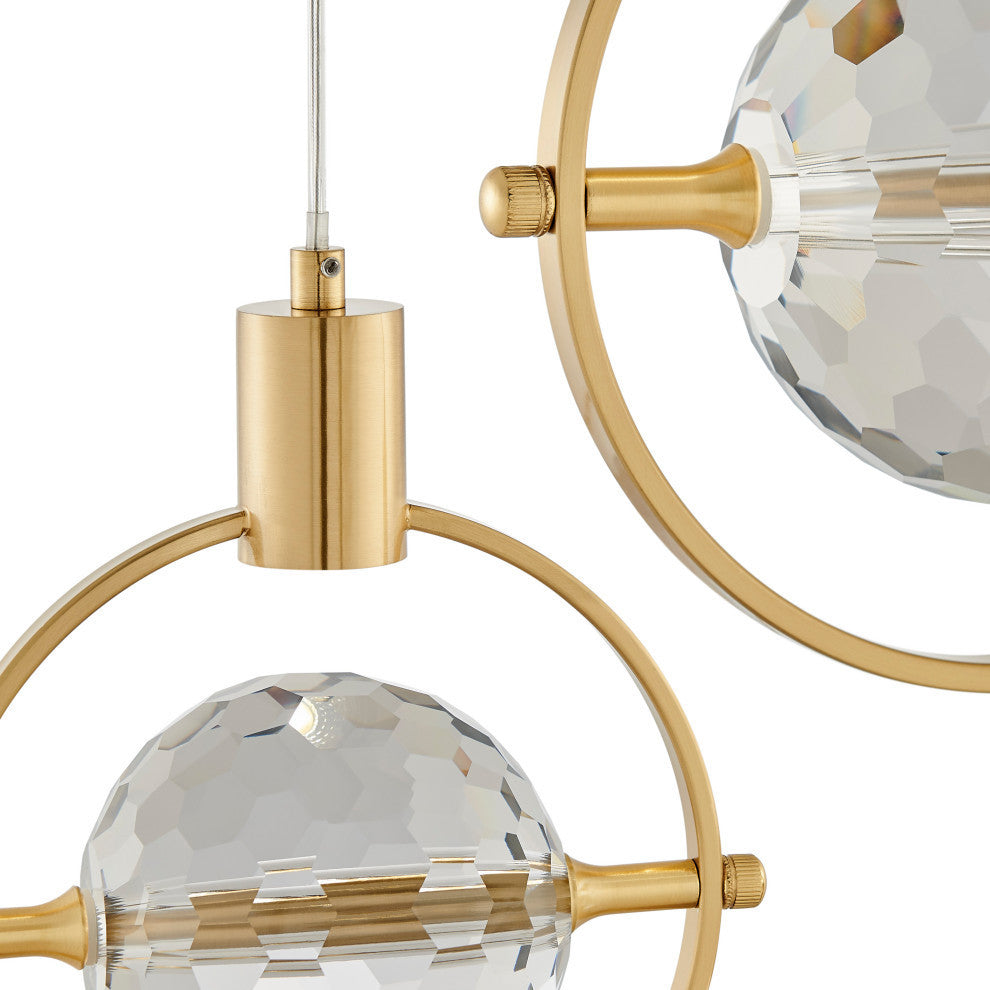 Hollywood Circle Dimmable LED Gold Pendant