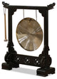 Brass Chinese Gong With Black Elmwood Dragon Frame