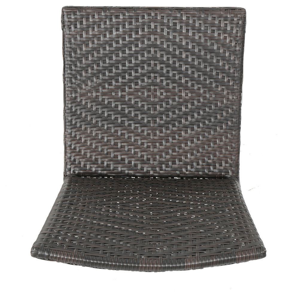 GDF Studio 9-Piece Moorhouse Outdoor Multi-Brown Wicker Dining Set
