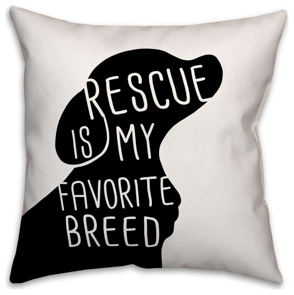 Rescue is my Favorite Breed 18x18 Spun Poly Pillow