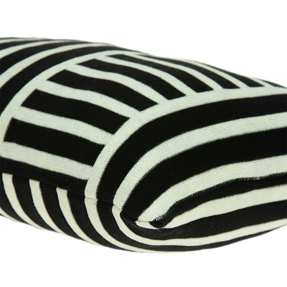 HomeRoots Elegant Black and White Lumbar Accent Pillow Cover