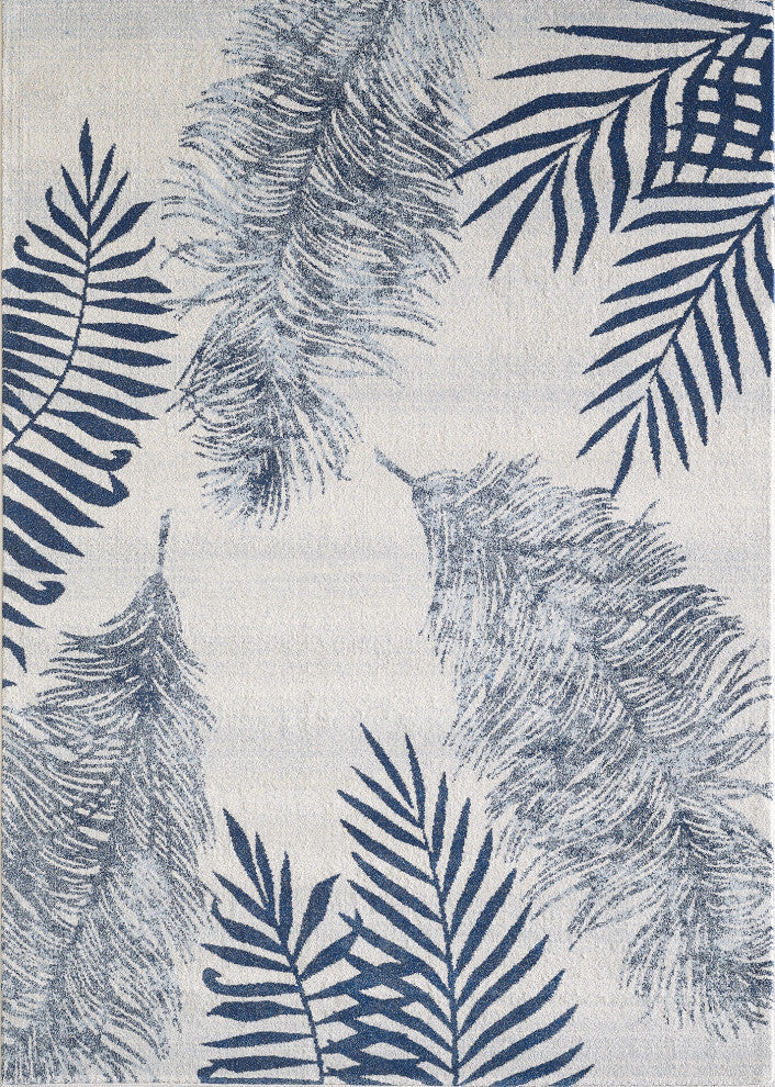 Stella Fauna Tropical Area Rug, Stella 6266 Ivory/Navy Fauna, 7'10 X 10'10