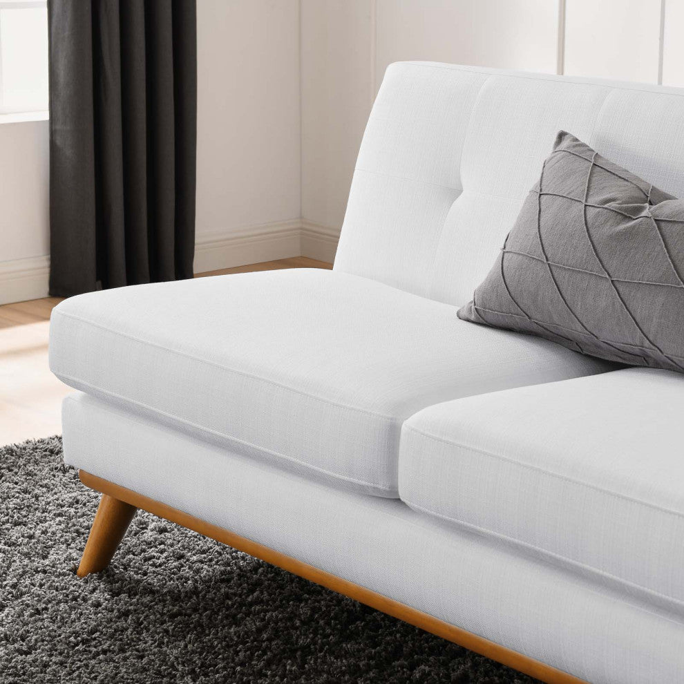 Engage Right-Arm Upholstered Fabric Loveseat White