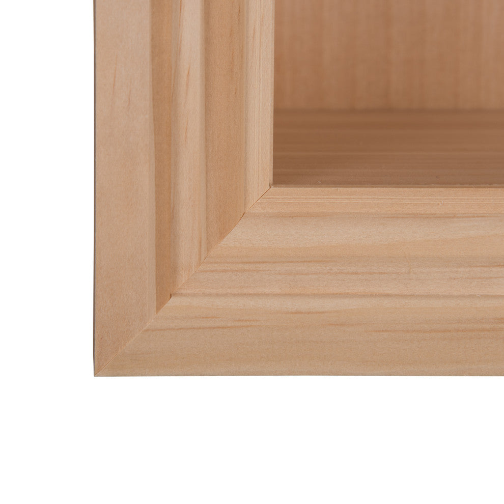 Bayshore Recessed Solid Wood Double Toilet Paper Holder 7 x 14.5, Unfinished