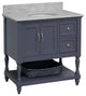 Beverly 36" Bathroom Vanity, Marine Gray, Carrara Marble