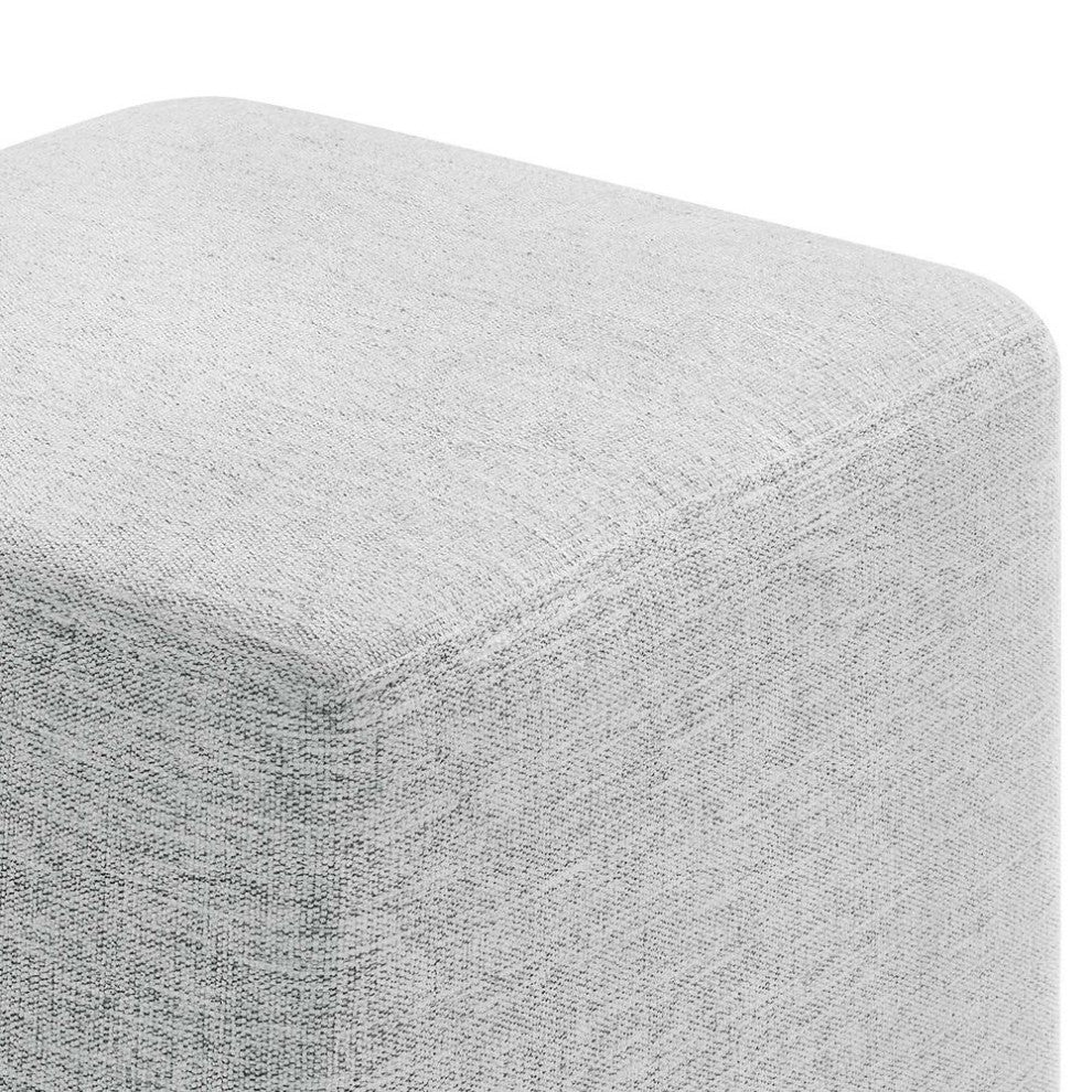 Callum 17 Square Woven Heathered Fabric Upholstered Ottoman