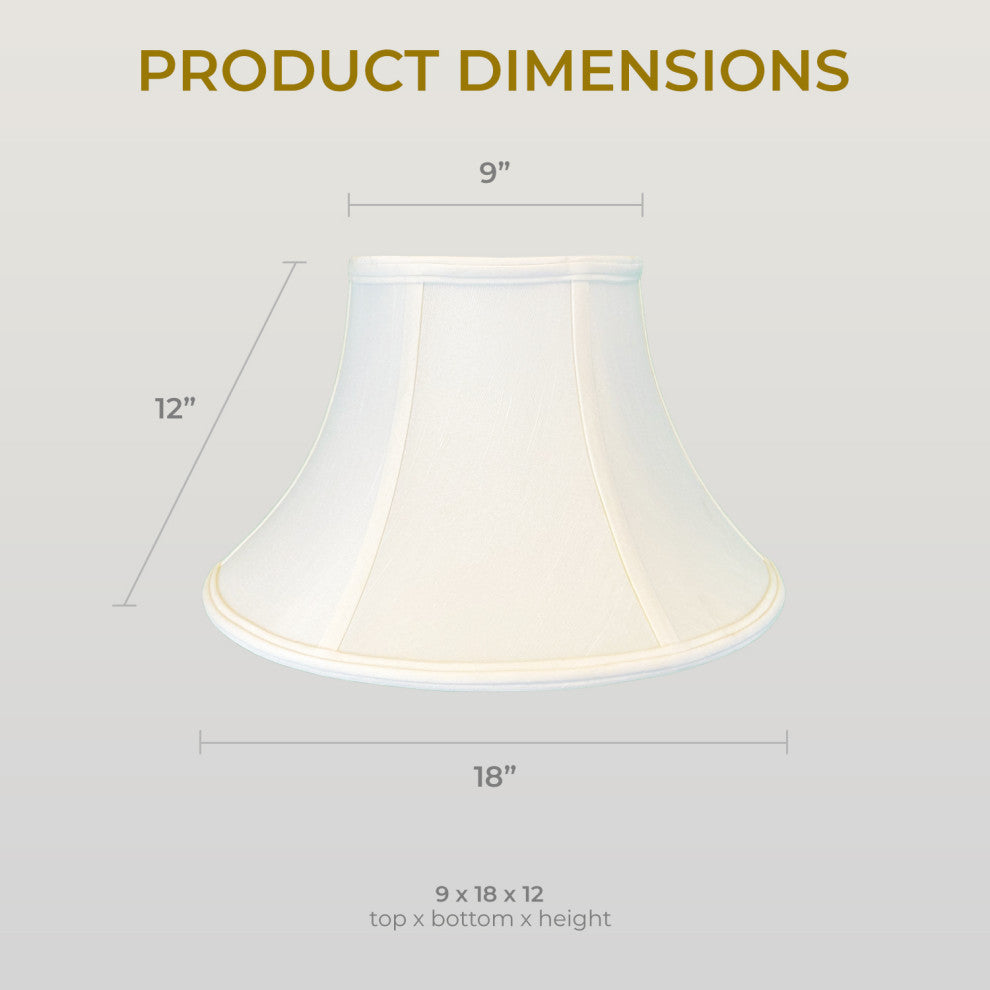 Royal Designs Shallow Bell Basic Lamp Shade, White, 9x18x12