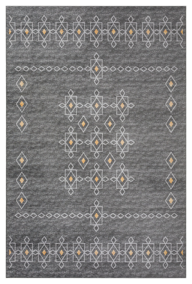 Indoor/Outdoor Sedona SN3 Charcoal Machine Washable 5' x 7'6" Rug