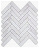 Bianco Dolomiti Honed 1x4 Herringbone Marble Mosaic