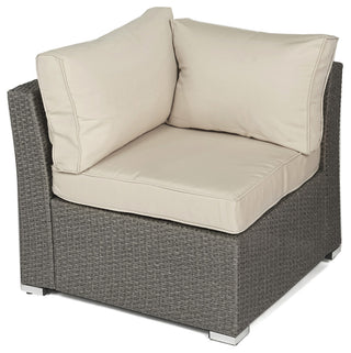 Jicaro 5-Piece Outdoor Wicker Sectional Sofa Set, Light Grey