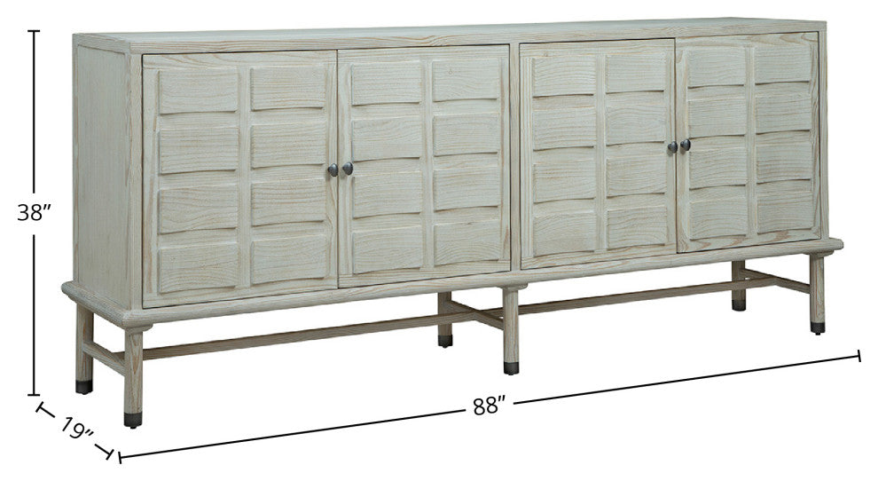 Diego 88" Wide Sideboard, Off White
