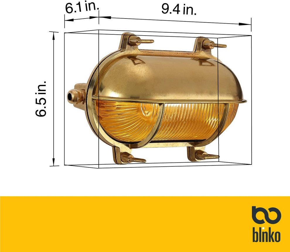 Oval Industrial Bulkhead Wall Sconce Waterproof Wall Light Fixture