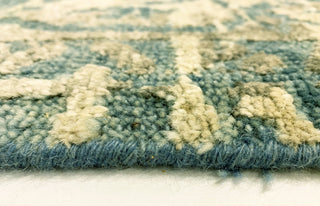 Jain Hand Knotted Area Rug, Medium Blue, 10'x14'