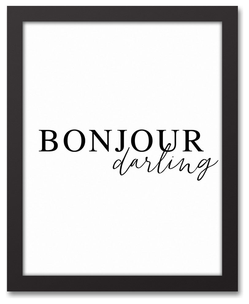 Bonjour Darling 11x14 Black Framed Canvas