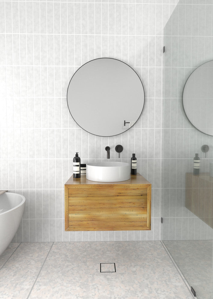 Round Black 28" Stainless Steel Framed Mirror, Black