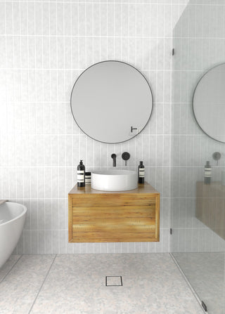 Round Black 28" Stainless Steel Framed Mirror, Black