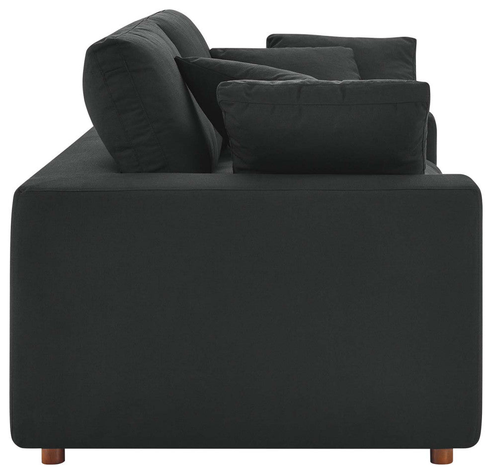Commix Down Filled Overstuffed Loveseat - Black