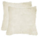 100% Sheepskin New Zealand Pillows, Set of 2, Natural, 18"x18"