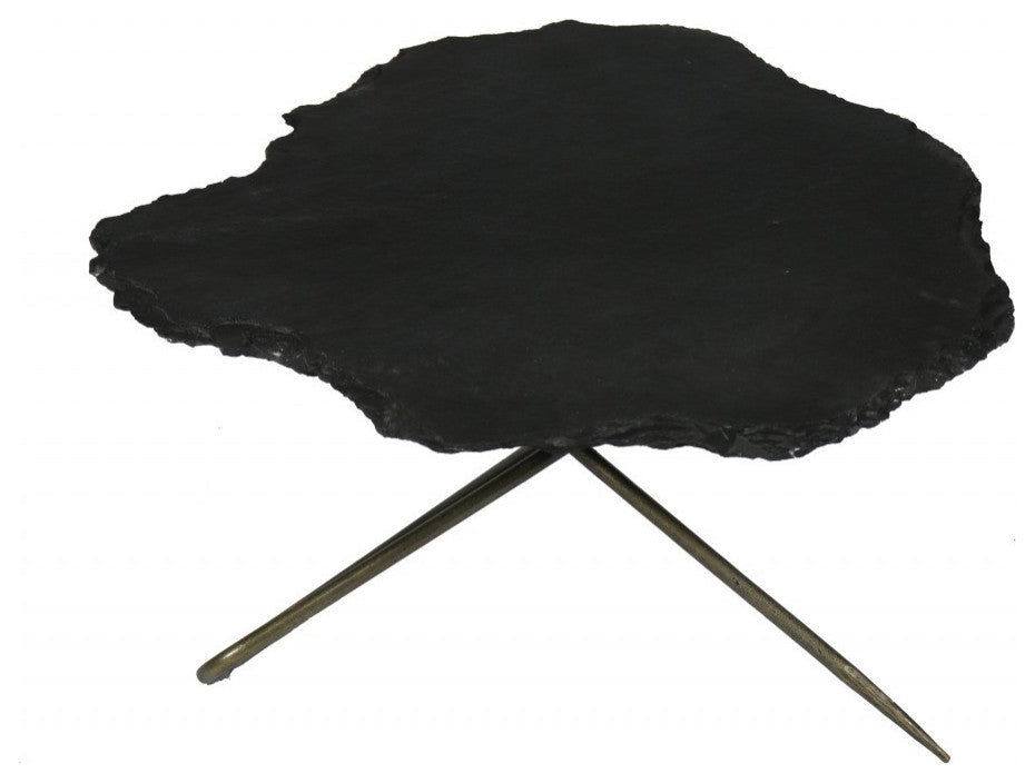 Set of 2 Black Live Edge Coffee Tables