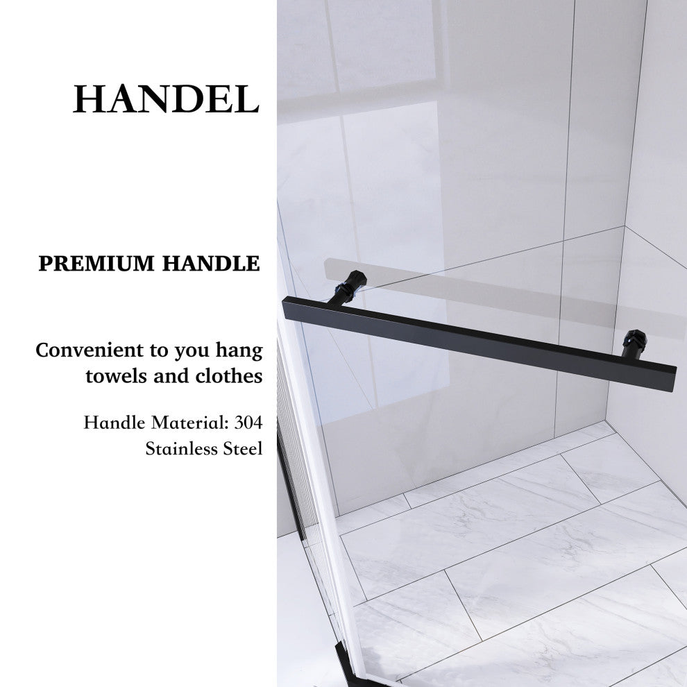 Neo-angle Pivot Semi-Frameless Corner Shower Enclosure, Matte Black