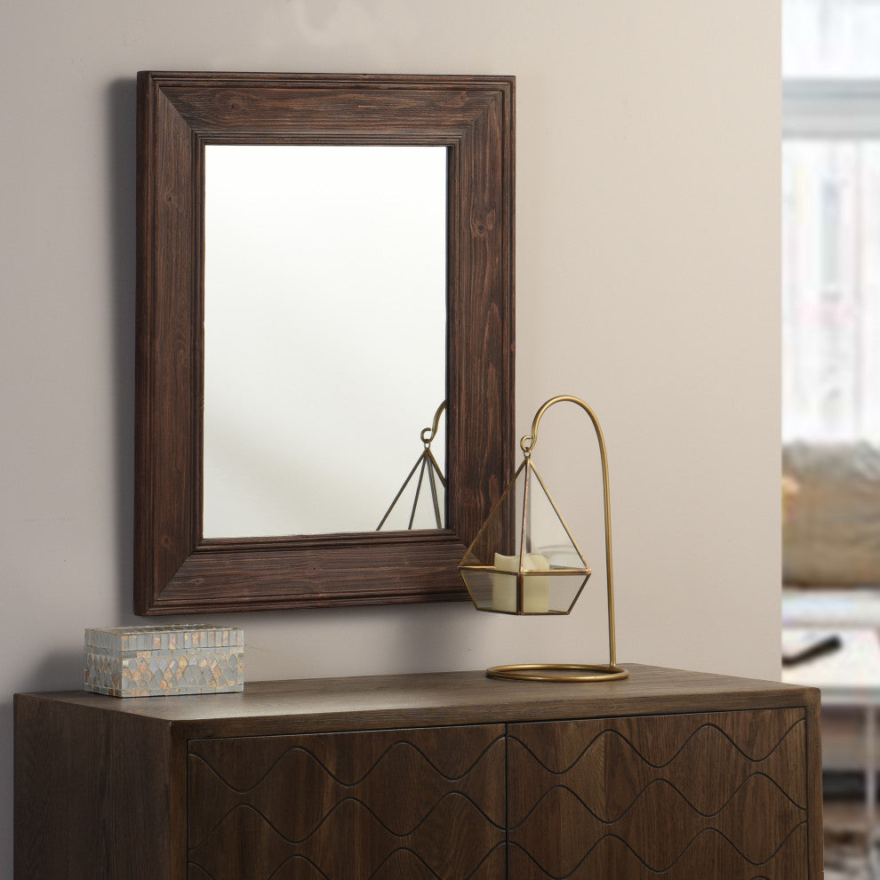 Oliver Wood Grain Chestnut Stained Wall Mirror
