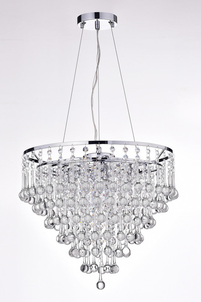 Kailee 5-Light Cascading Crystal Chandelier Chrome Ceiling Fixture Glam