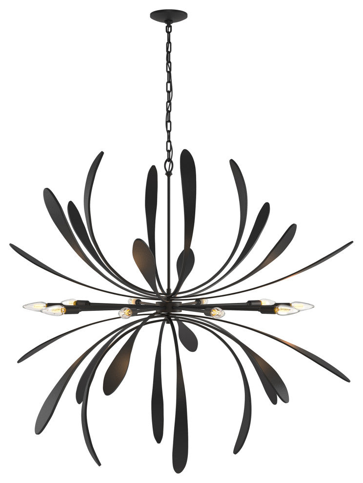 Dahlia Large Chandelier, Black Finish