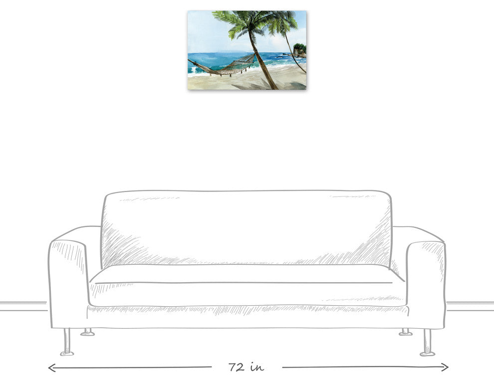 Hammock Seascape 24x16 Canvas Wall Art