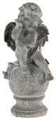 Cement Sitting Cherub With Head on Hand Sculpture