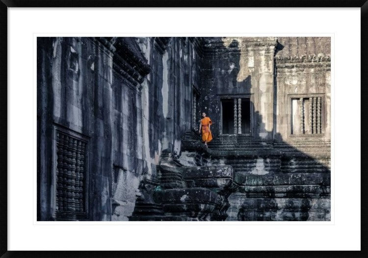 "The Young Monk" Framed Digital Print by Gloria Salgado Gispert, 38"x26"