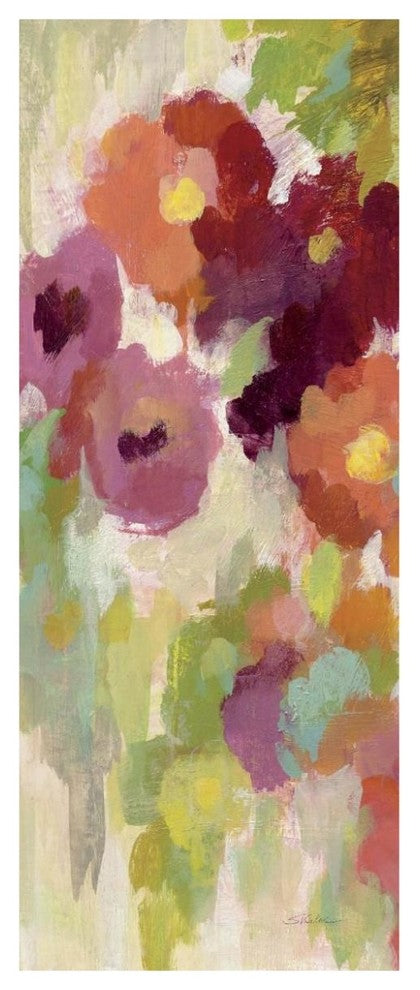 "Coral and Emerald Garden I Panel I" Print by Silvia Vassileva, 32"x77"
