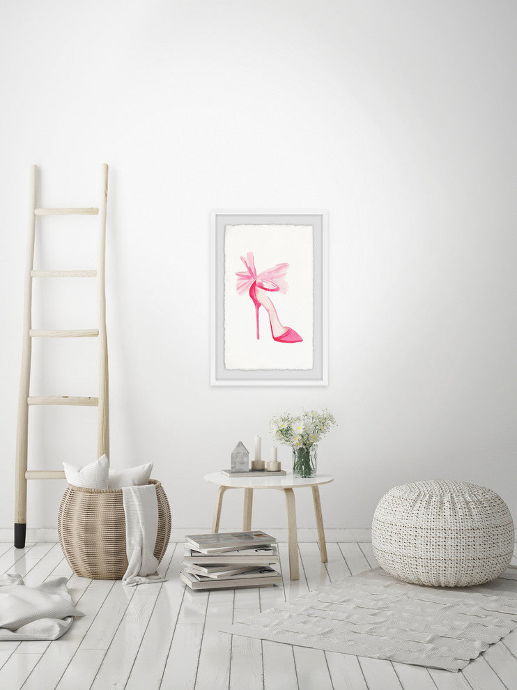 "Pink High Heels" Framed Painting Print, 12"x18"