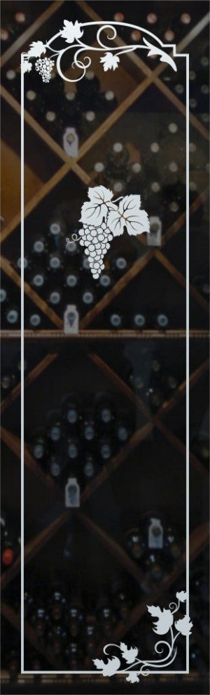 Wine Door - Grape Cluster Grape Ivy - Primed - 32" x 84" - Knob on Left -...